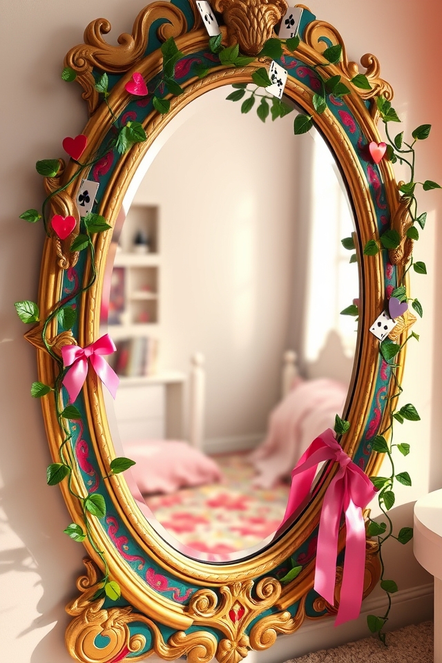 curiouser wonderland inspired mirror