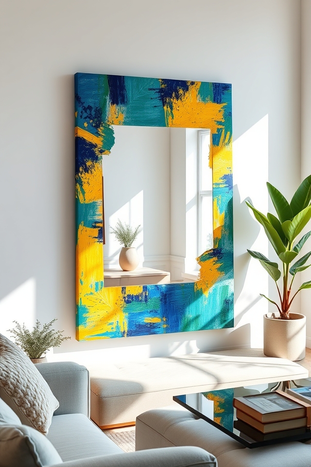 custom painted mirror frame