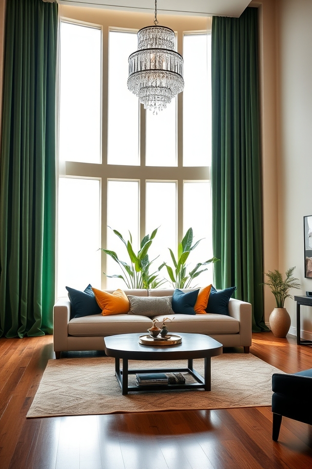 customized high ceiling window treatments