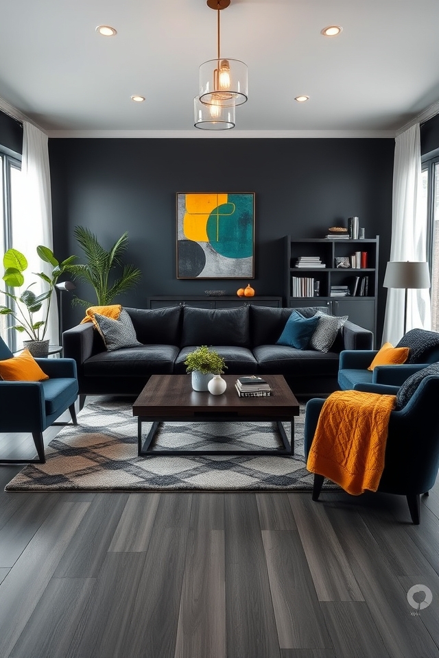 dark furniture grey floors