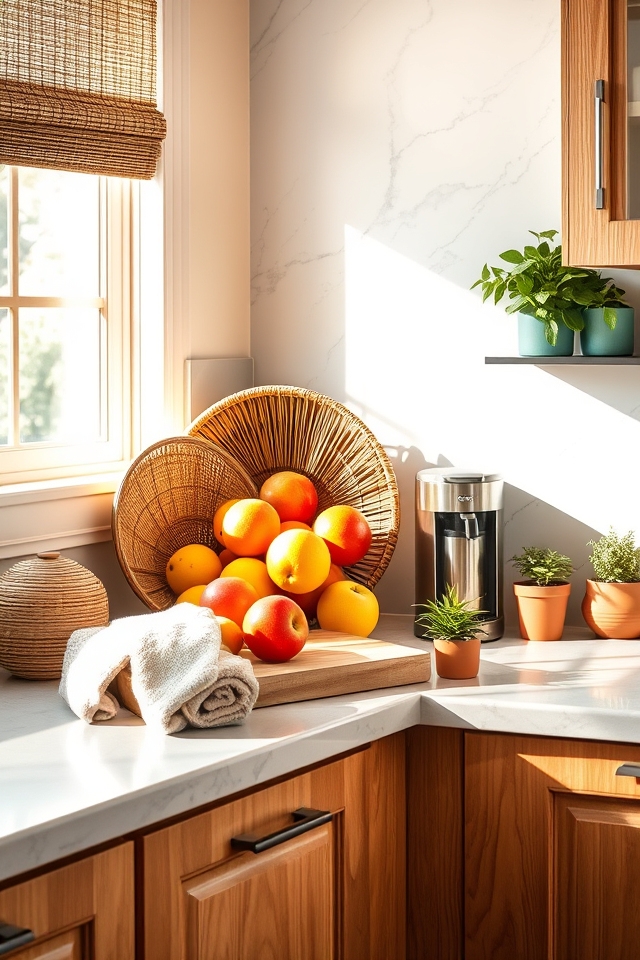 decorative baskets enhance organization