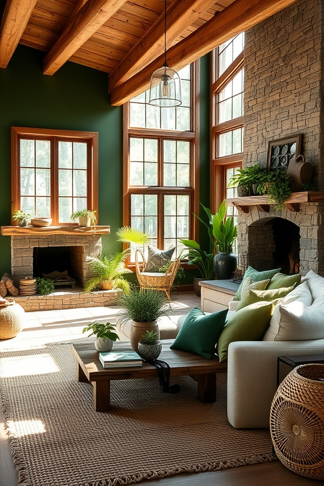 deep forest greens accents