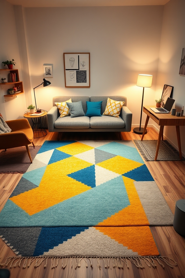 distinct zones with rugs