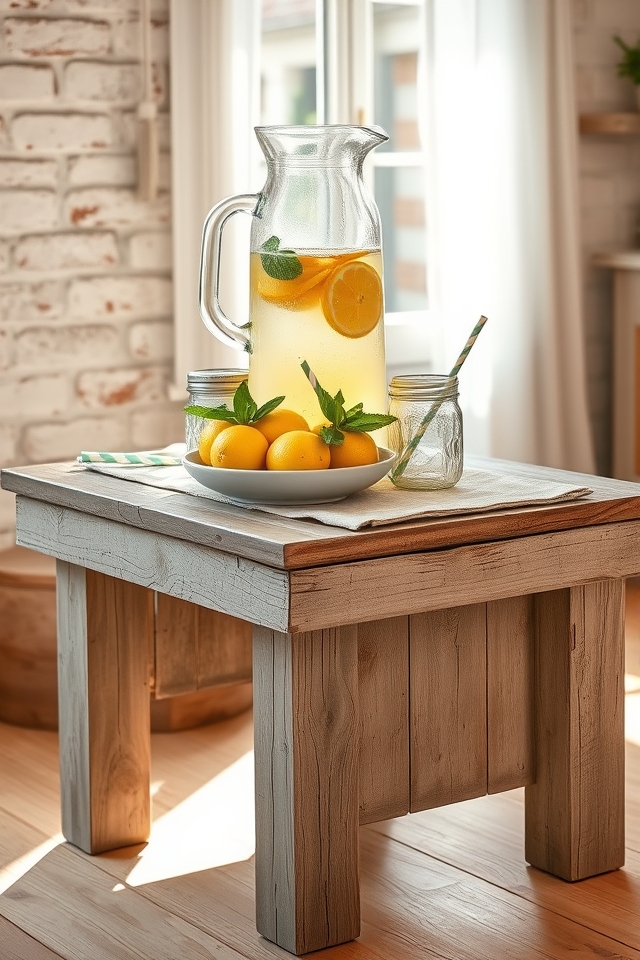 distressed wooden rustic base
