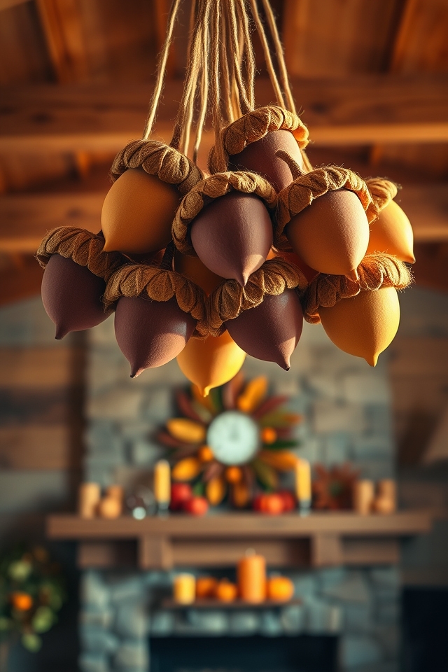 diy autumn decor acorns
