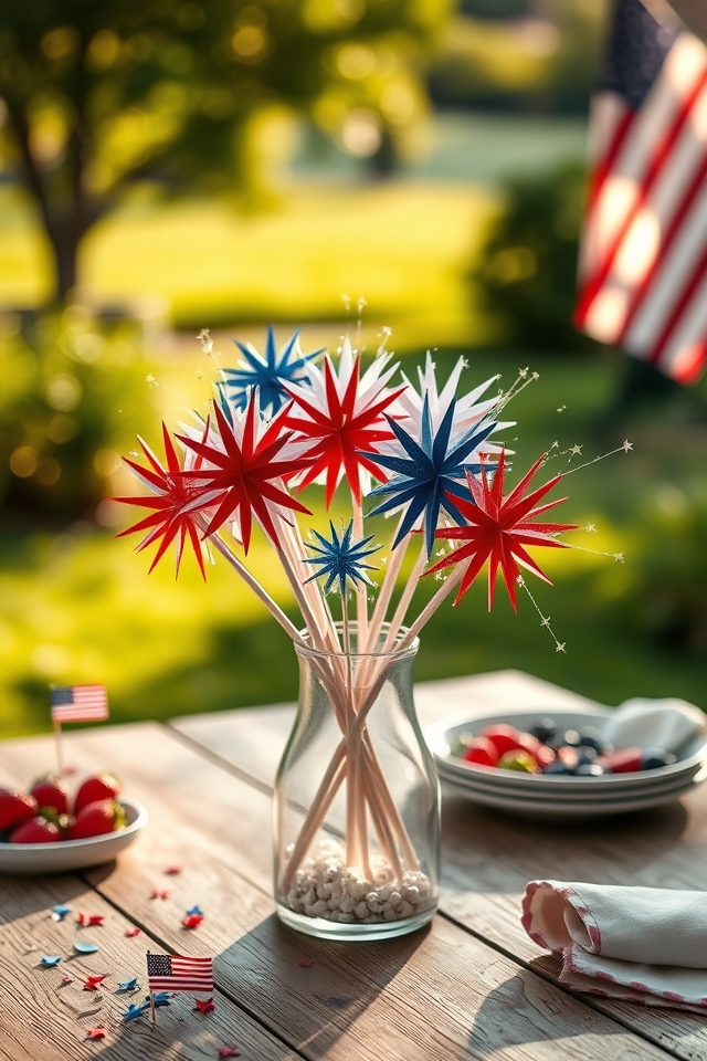 diy starburst paper centerpieces
