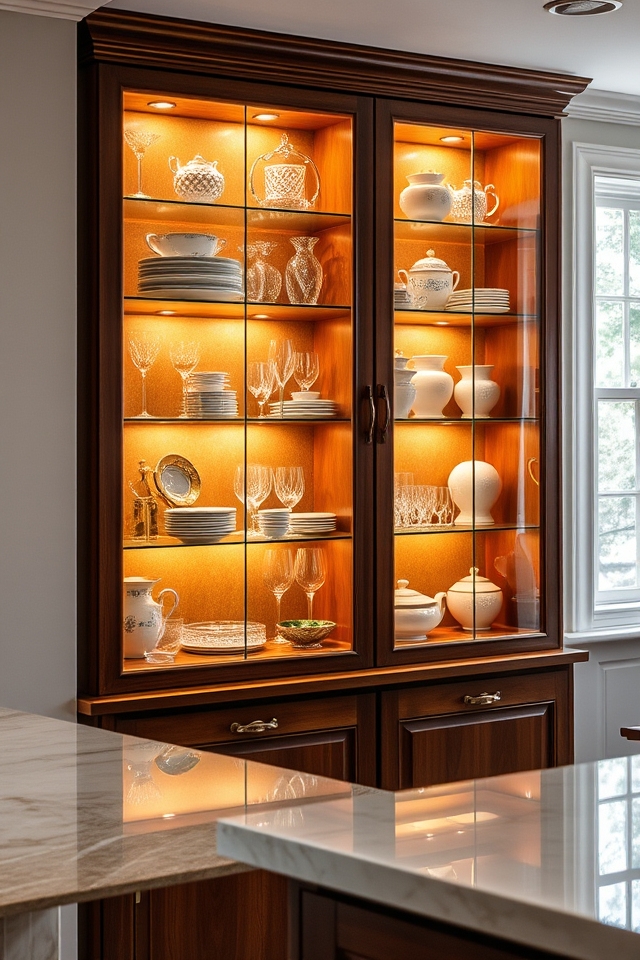 dramatic kitchen glass lighting