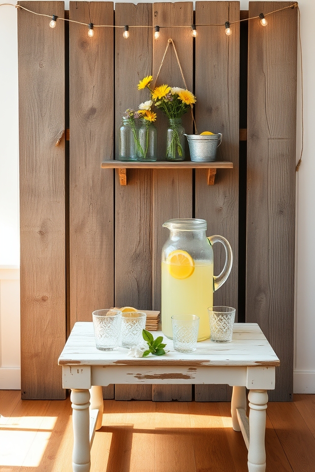 eco friendly rustic pallet backdrop