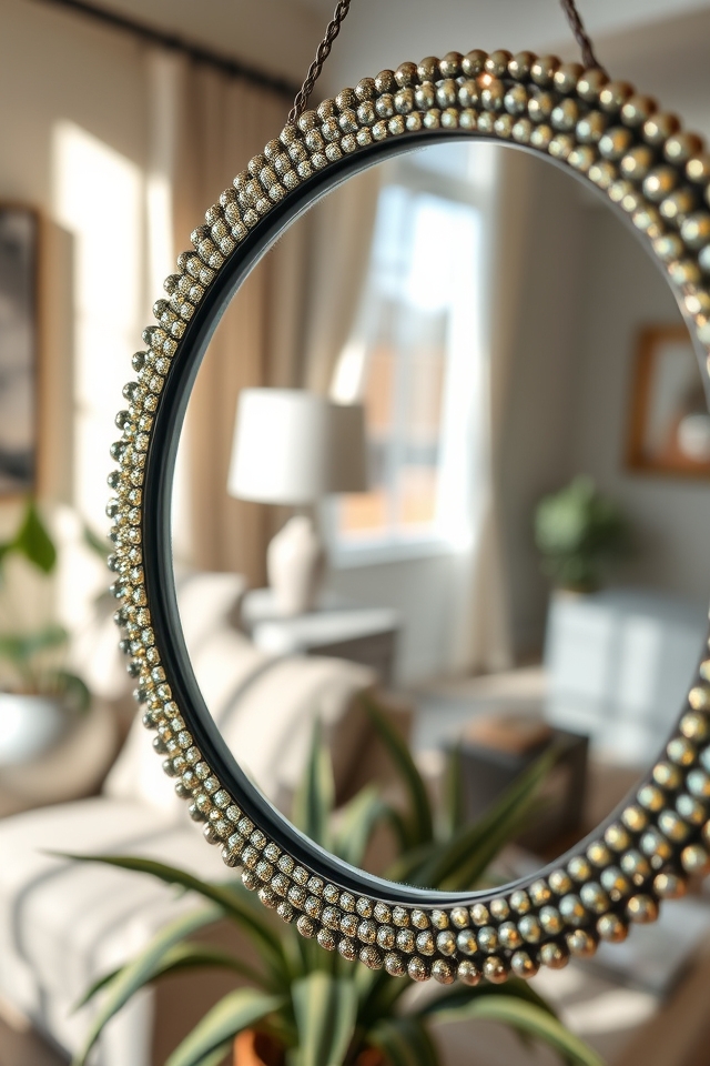 elegant beaded edge mirror