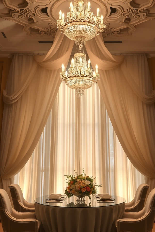 elegant ceiling fabric draping