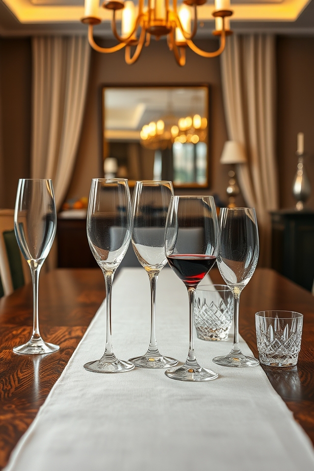 elegant crystal for beverages