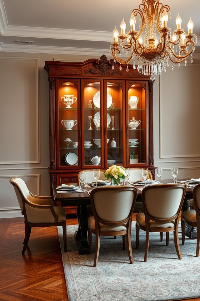 elegant curated display cabinet