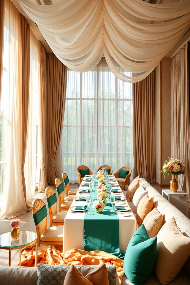 elegant fabric birthday decor