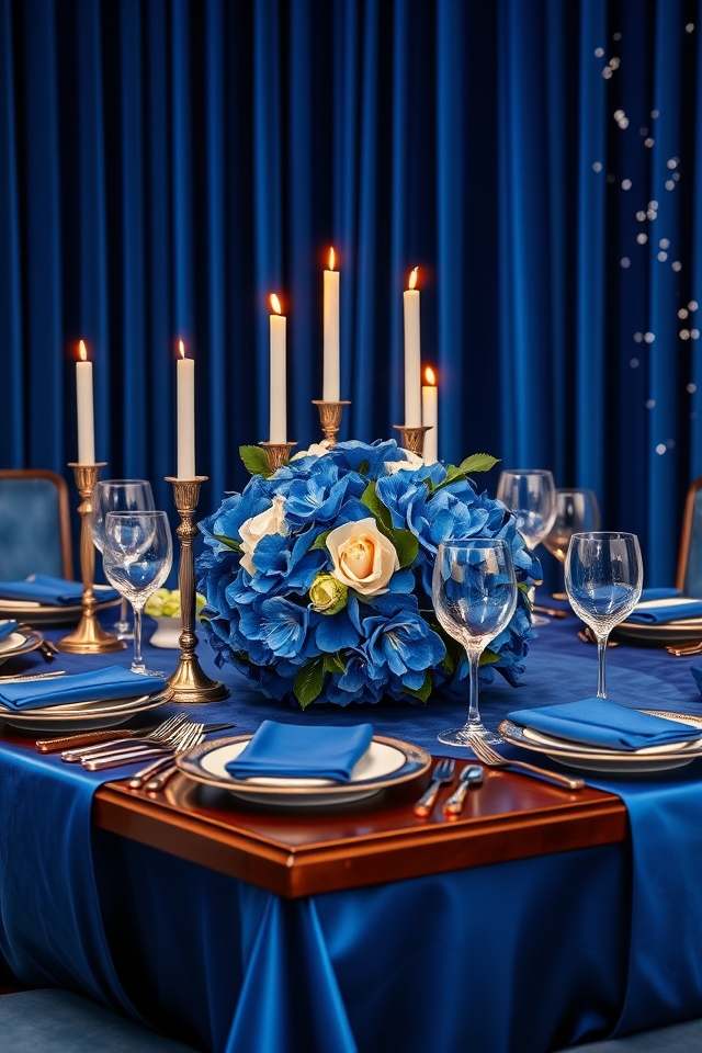 elegant royal blue and silver
