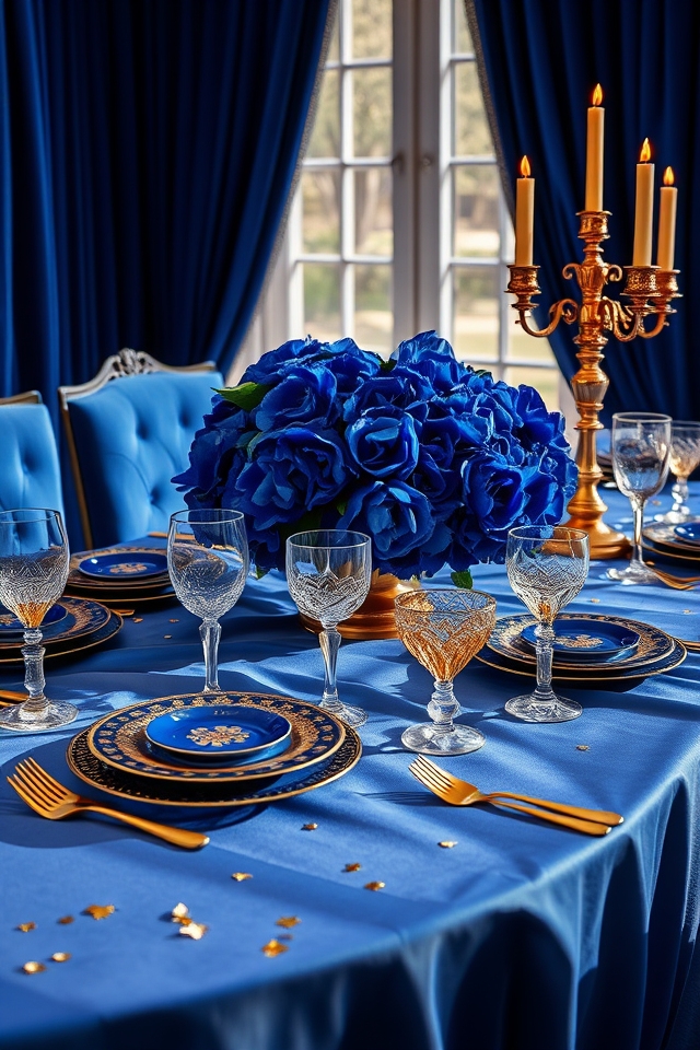 elegant royal blue gold