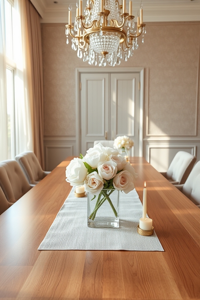 elegant serene dining centerpiece