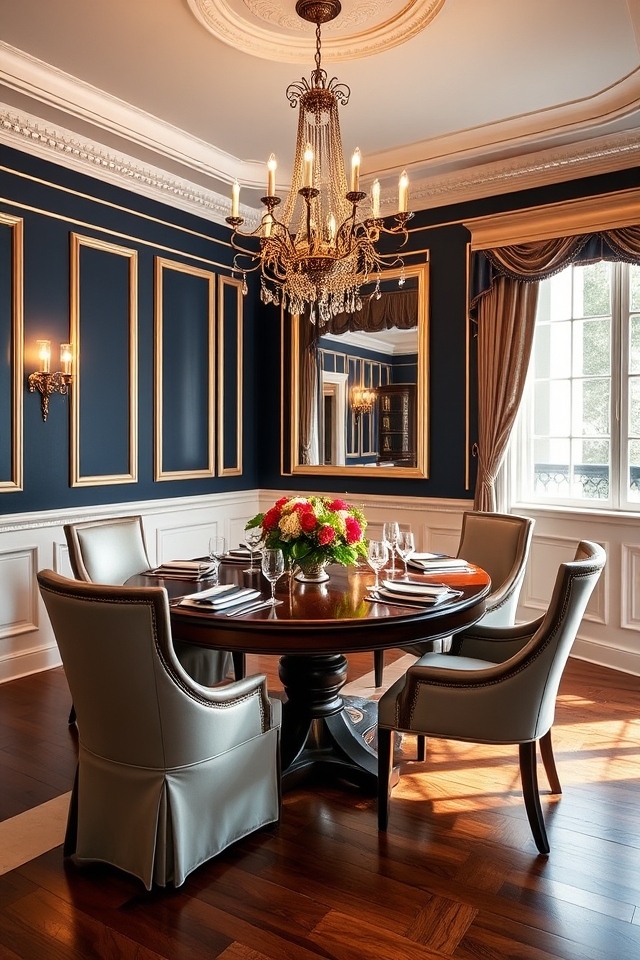 elegant wainscoting enhances decor