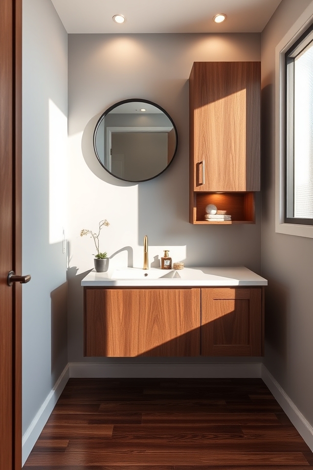 elevate space with floating cabinets
