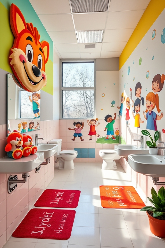 engaging bathroom hygiene mascots