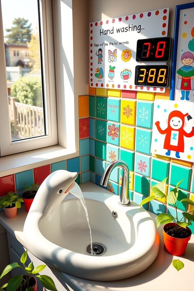 engaging colorful handwashing experience