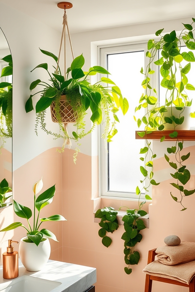 enhance bathroom with greenery