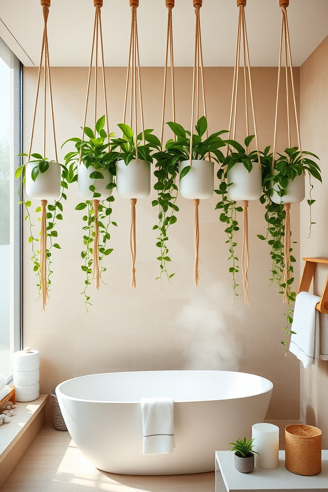 enhance bathroom with greenery