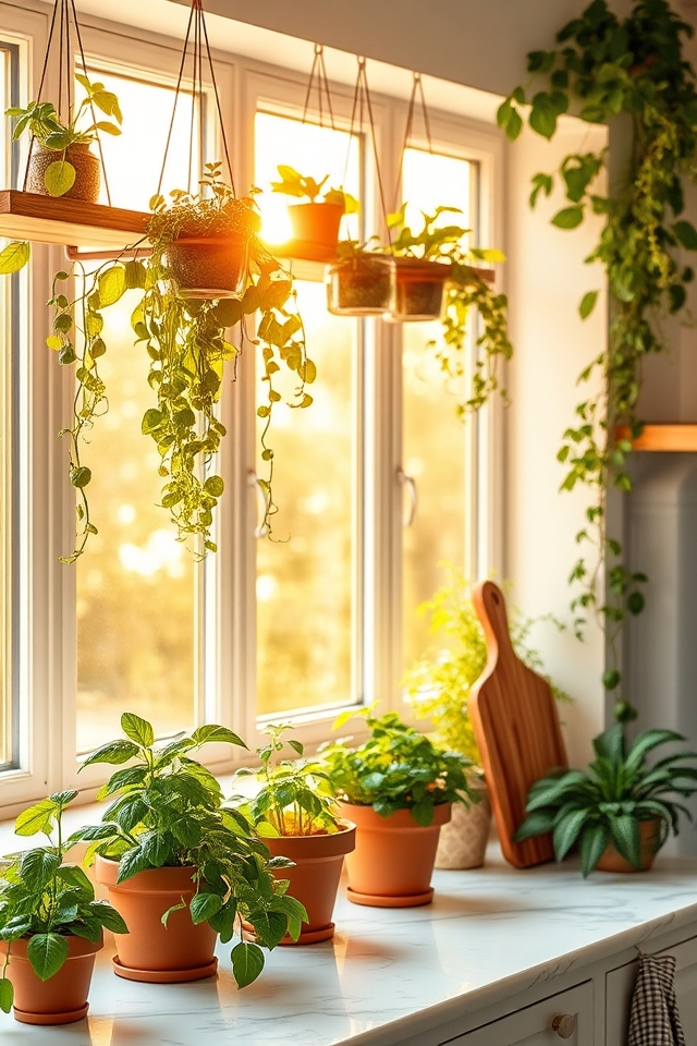enhance kitchen with greenery
