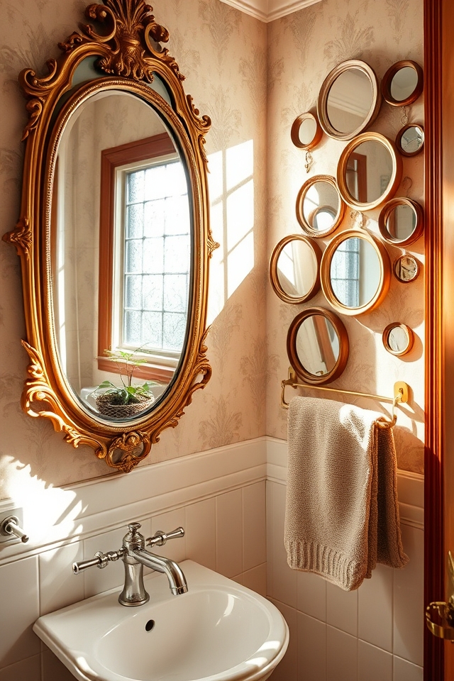 enhance light with vintage mirrors