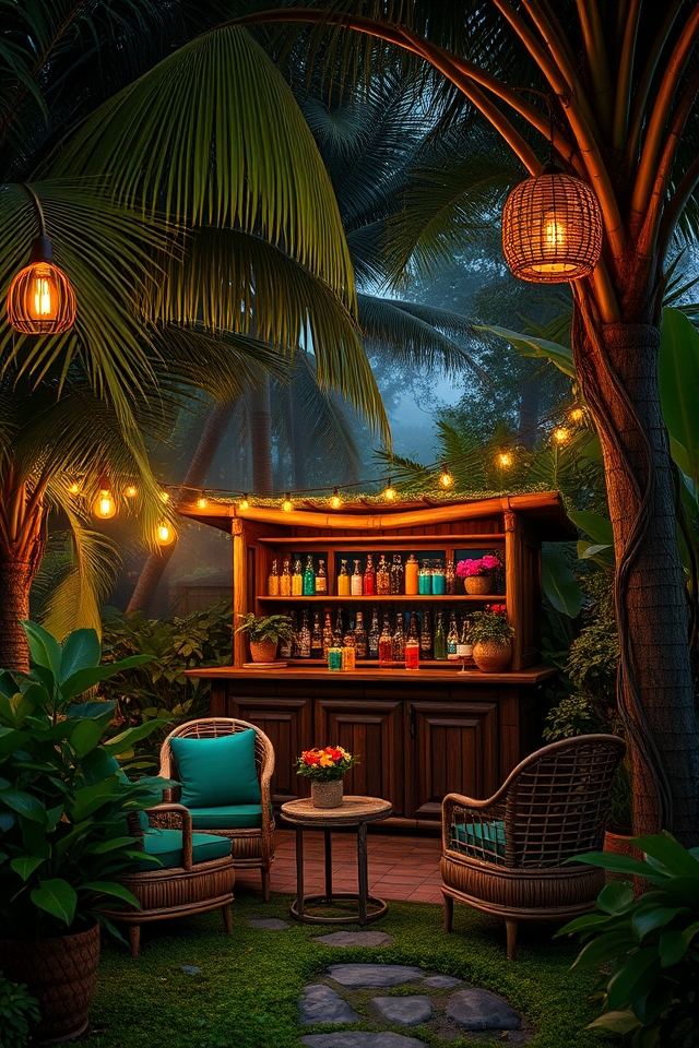 exotic jungle bar retreat