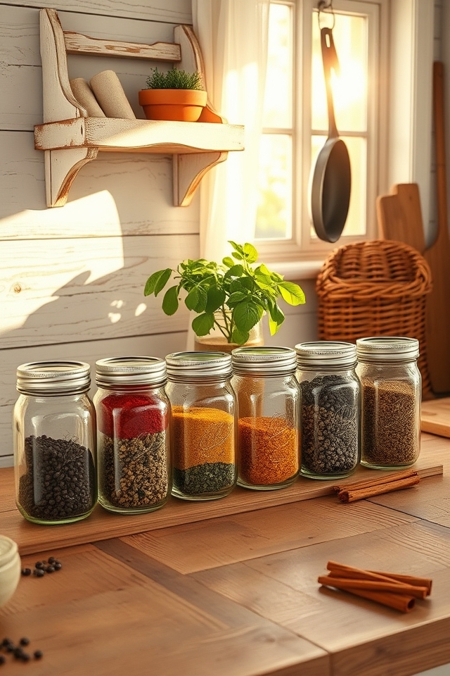 farmhouse mason jar storage