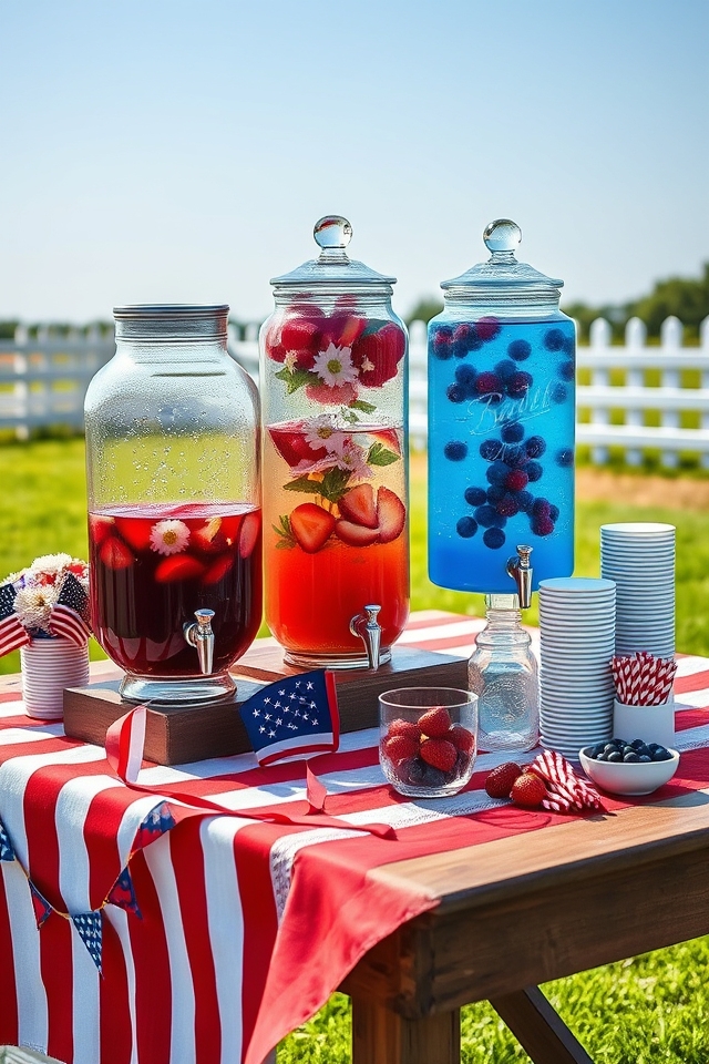 festive patriotic beverage station