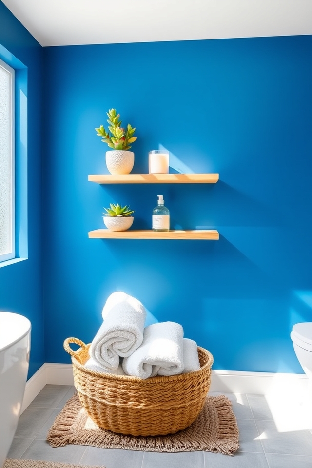 floating shelves enhance decor