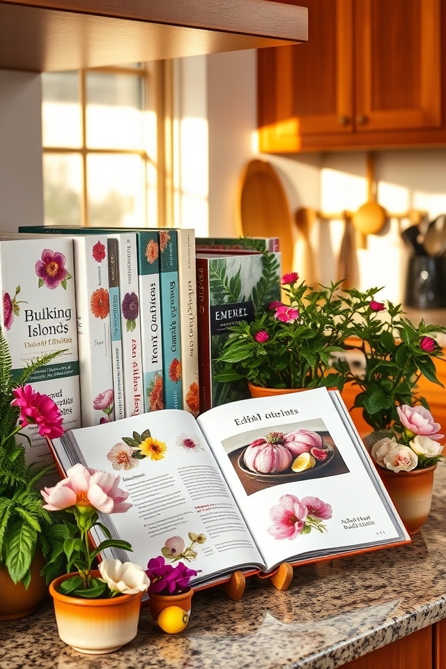 floral cookbook display inspiration