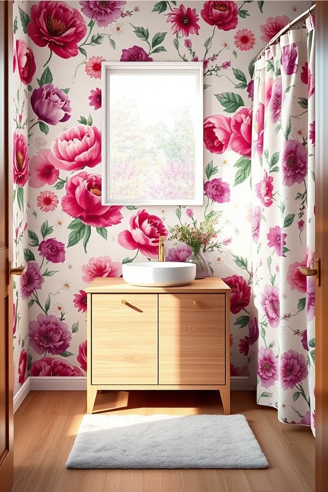 floral restroom decor ideas