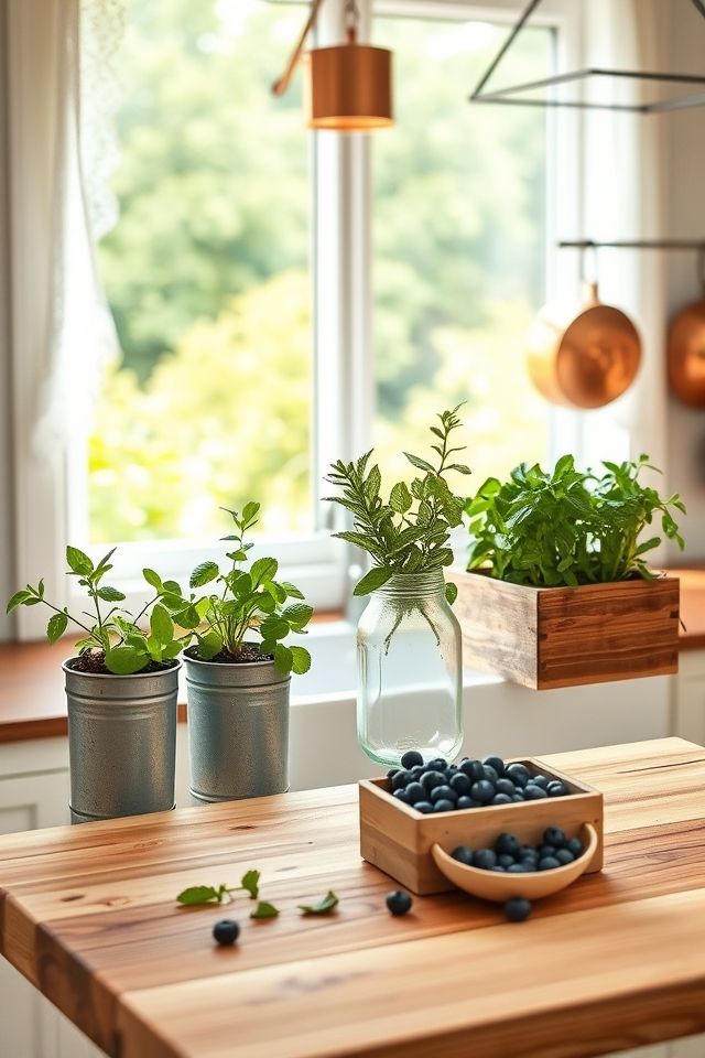 fresh herb planters rustic