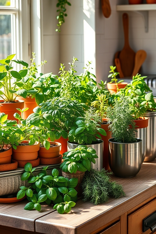 functional rustic kitchen greenery