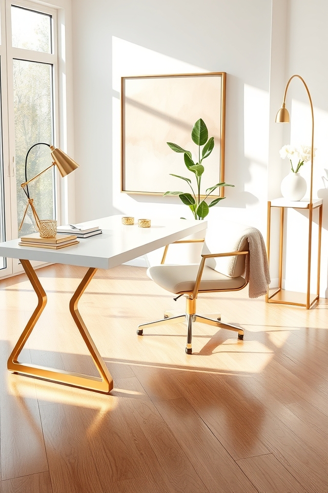 glamorous gold office accents