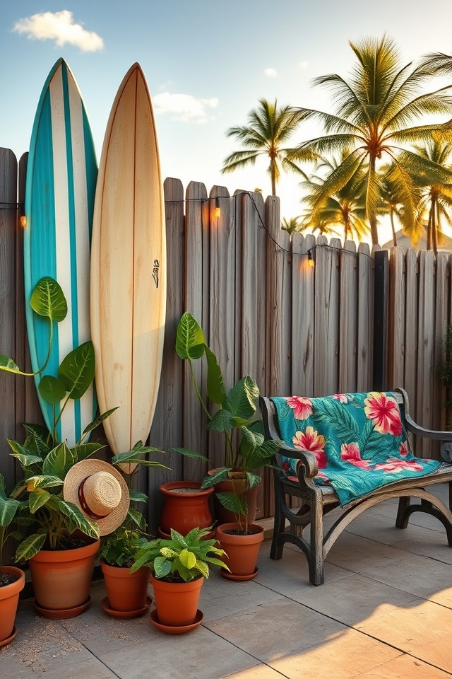 hang surfboards for charm