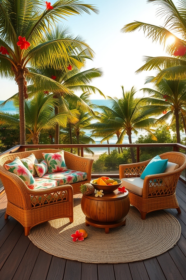 hawaiian bamboo rattan seating