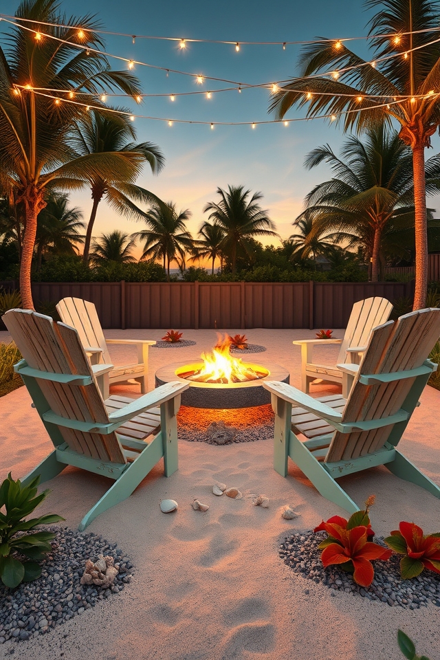 hawaiian inspired beach firepit