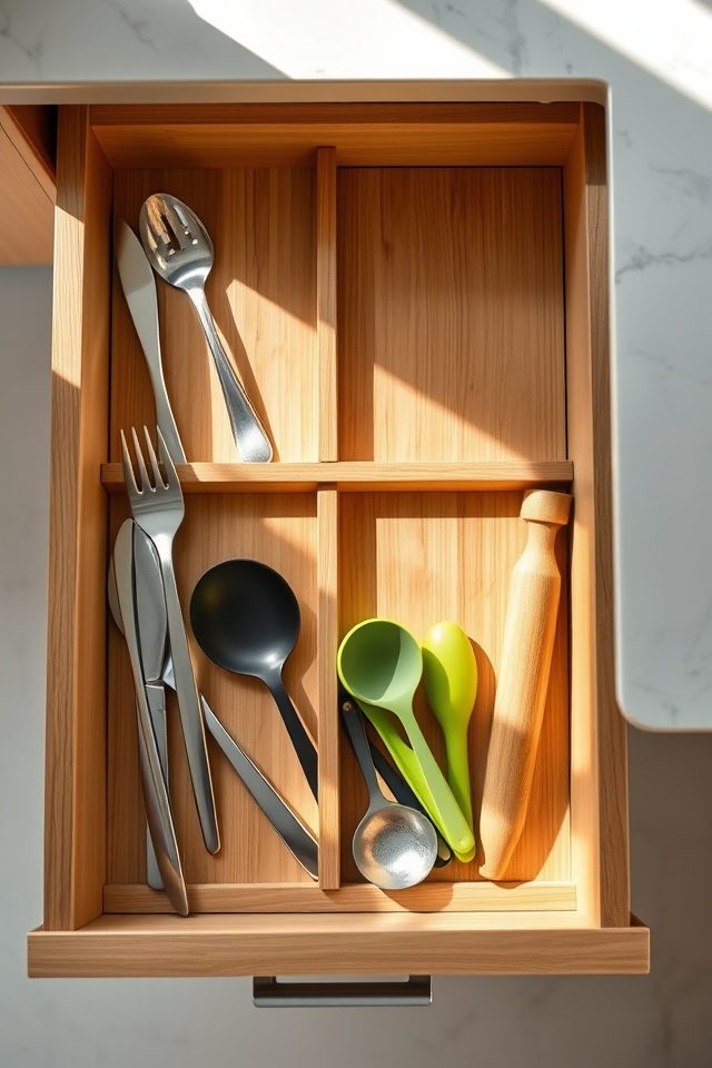 hidden storage with dividers