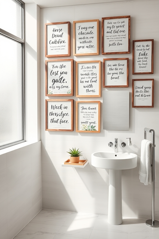 inspirational restroom wall decor