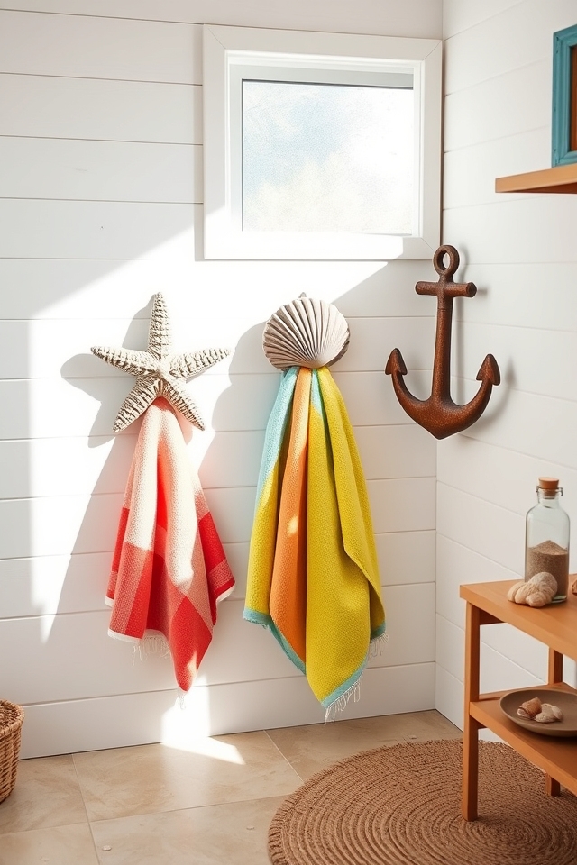 kid friendly beachy towel hooks