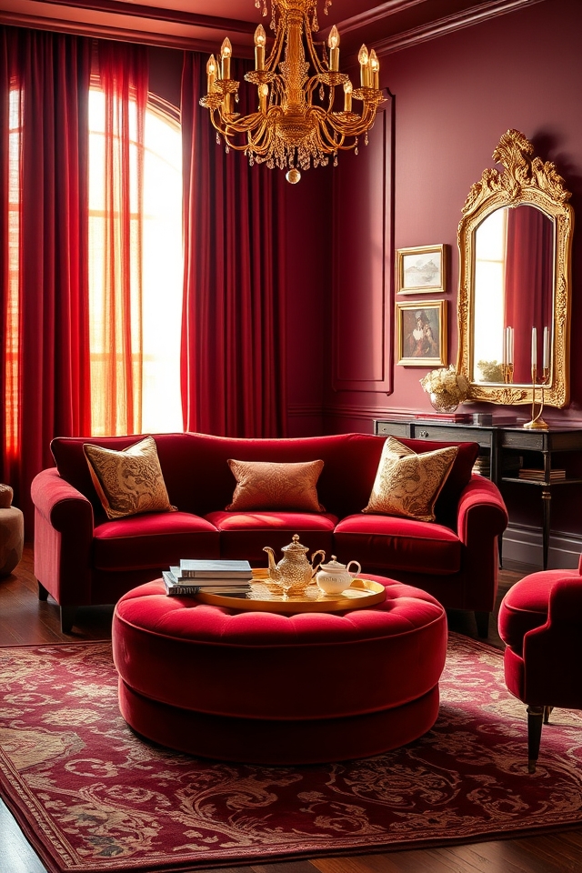 luxurious burgundy and gold