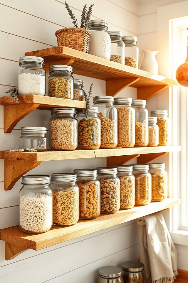mason jar dry goods storage