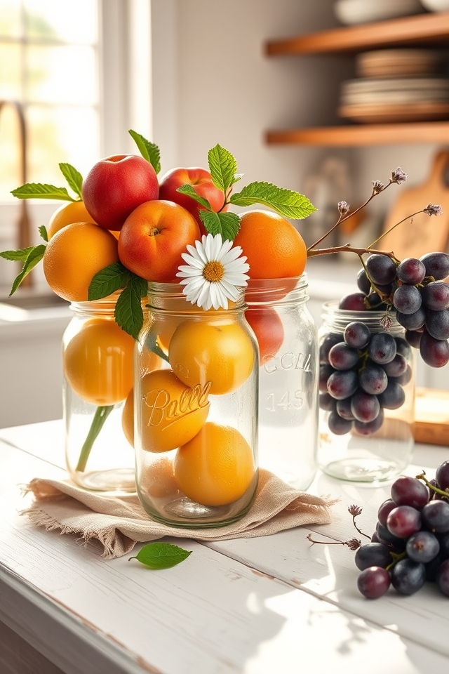 mason jar fruit arrangements