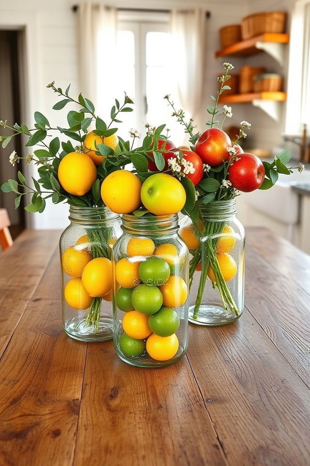 mason jar fruit centerpieces