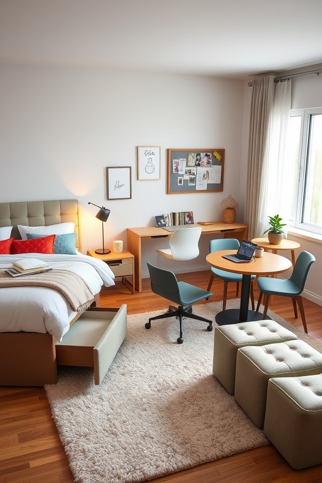 maximize space with multifunctional furniture