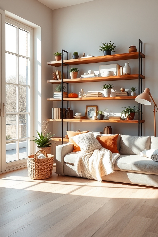 maximize space with shelves