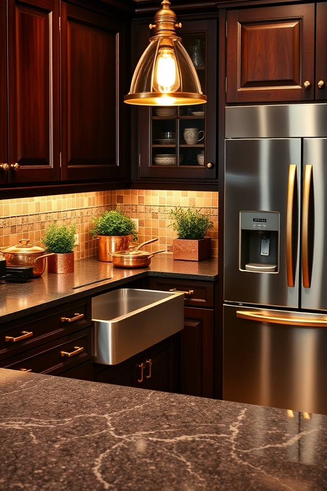 metallic finishes enhance kitchens